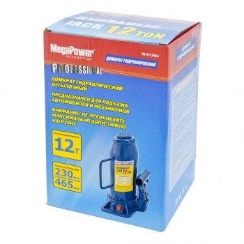 3 499 р. Домкрат бутылочный 12т 230-465мм с клапаном MEGAPOWER MEGAPOWER-AUTOMOTIVE m-91204  с доставкой в г. Керчь. Увеличить фотографию 2