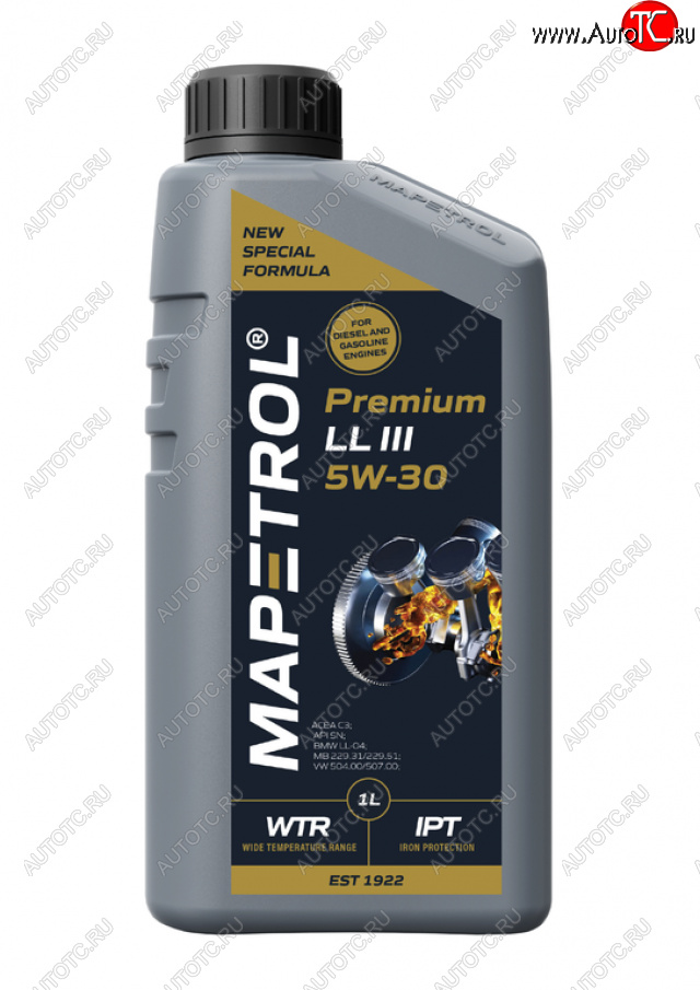 1 329 р. Масло моторное PREMIUM LL III 5W30 синт.1л MAPETROL MAPETROL map0023  с доставкой в г. Керчь