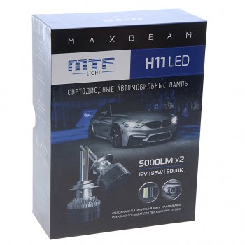 6 899 р. Лампа светодиодная 12V H11 PGJ19-2 (2шт.) MTF MTF mb11k6  с доставкой в г. Керчь. Увеличить фотографию 3