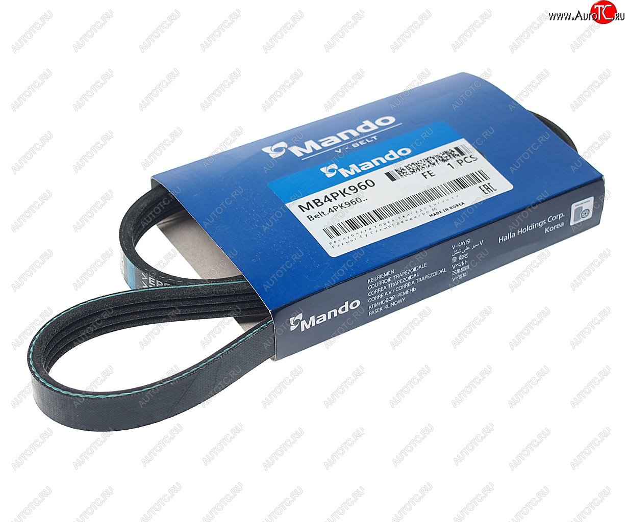 299 р. Ремень приводной поликлиновой 4PK960 HYUNDAI Sonata (94-) (1.8/2.0) кондиционера MANDO MANDO mb4pk960 MANDO mb4pk960  с доставкой в г. Керчь