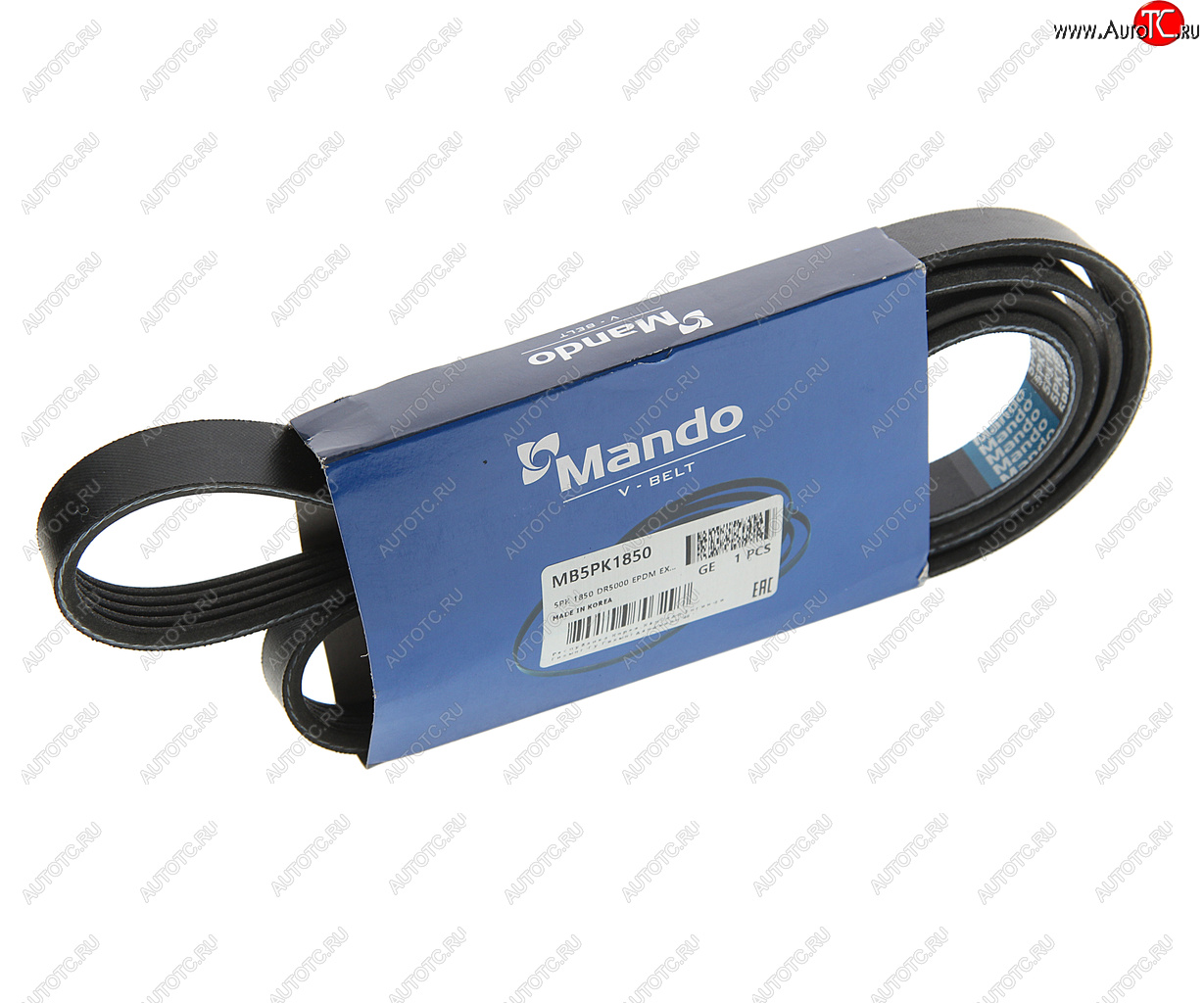 369 р. Ремень приводной поликлиновой 5PK1850 HYUNDAI Getz (05-),Matrix (05-) (TCI DOHC) MANDO MANDO mb5pk1850  с доставкой в г. Керчь