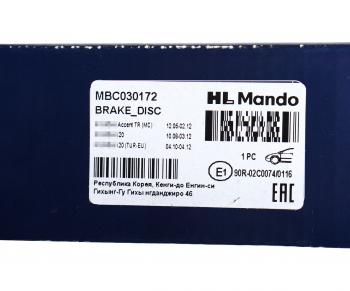 2 899 р. Диск тормозной HYUNDAI Accent (06-),Getz,i20 KIA Rio (05-) передний (1шт.) MANDO MANDO mbc030172  с доставкой в г. Керчь. Увеличить фотографию 6