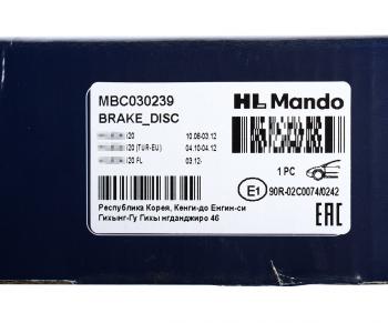 2 099 р. Диск тормозной HYUNDAI i20 (08-) передний (1шт.) MANDO MANDO mbc030239  с доставкой в г. Керчь. Увеличить фотографию 6