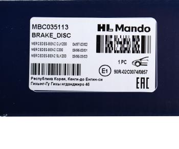 3 899 р. Диск тормозной MERCEDES C (W202),E (W210) передний (1шт.) MANDO MANDO mbc035113  с доставкой в г. Керчь. Увеличить фотографию 4
