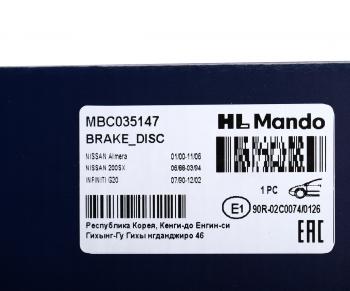 2 199 р. Диск тормозной NISSAN Almera (N16),Primera (P11,P10) передний (1шт.) MANDO MANDO mbc035147  с доставкой в г. Керчь. Увеличить фотографию 6