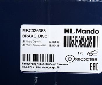 3 389 р. Диск тормозной JEEP Grand Cherokee (99-) передний (1шт.) MANDO MANDO mbc035383 MANDO mbc035383  с доставкой в г. Керчь. Увеличить фотографию 7