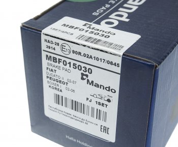 1 739 р. Колодки тормозные PEUGEOT Boxer CITROEN Jumper FIAT Ducato (94-) задние (4шт.) MANDO MANDO mbf015030  с доставкой в г. Керчь. Увеличить фотографию 5