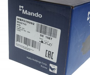 1 019 р. Колодки тормозные VW Passat B3,B4 AUDI 80 передние (4шт.) MANDO MANDO mbf015092 MANDO mbf015092  с доставкой в г. Керчь. Увеличить фотографию 3