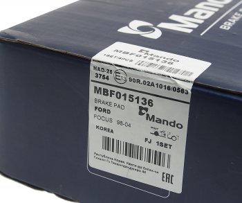 2 699 р. Колодки тормозные передние (4шт.) MANDO Ford Focus 1 седан дорестайлинг (1998-2002)  с доставкой в г. Керчь. Увеличить фотографию 3