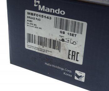 2 099 р. Колодки тормозные VW Passat B5 AUDI A4,A6 передние (4шт.) MANDO MANDO mbf015143 MANDO mbf015143  с доставкой в г. Керчь. Увеличить фотографию 3