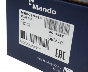 1 659 р. Колодки тормозные SKODA Octavia передние (4шт.) MANDO MANDO mbf015158  с доставкой в г. Керчь. Увеличить фотографию 3