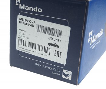 1 689 р. Колодки тормозные передние (4шт.) MANDO KIA Ceed 3 CD хэтчбэк (2018-2025)  с доставкой в г. Керчь. Увеличить фотографию 3