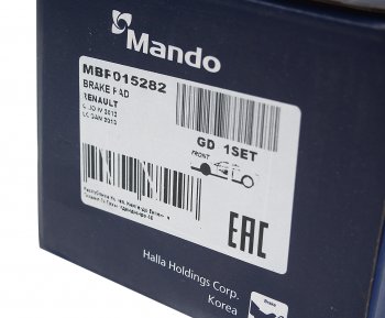 1 749 р. Колодки тормозные RENAULT Logan (14-),Sandero (14-) передние (4шт.) MANDO MANDO mbf015282  с доставкой в г. Керчь. Увеличить фотографию 3