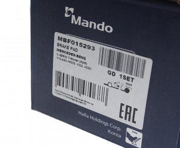 3 069 р. Колодки тормозные MERCEDES C (W205) передние (4шт.) MANDO MANDO mbf015293 MANDO mbf015293  с доставкой в г. Керчь. Увеличить фотографию 3