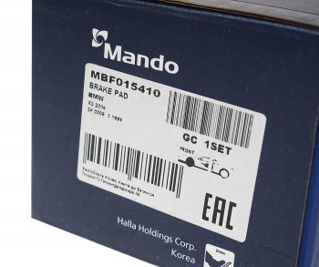 2 089 р. Колодки тормозные BMW E46 (99-05),E83 (04-) передние (4шт.) MANDO MANDO mbf015410 MANDO mbf015410  с доставкой в г. Керчь. Увеличить фотографию 3