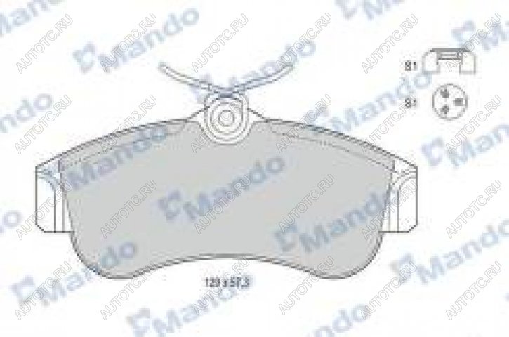 1 499 р. Колодки тормозные передние с АБС (4шт.) MANDO Nissan Almera N16 седан дорестайлинг (2000-2003)  с доставкой в г. Керчь