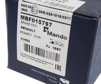 1 239 р. Колодки тормозные RENAULT Megane 2 (03-) передние (4шт.) MANDO MANDO mbf015797  с доставкой в г. Керчь. Увеличить фотографию 3