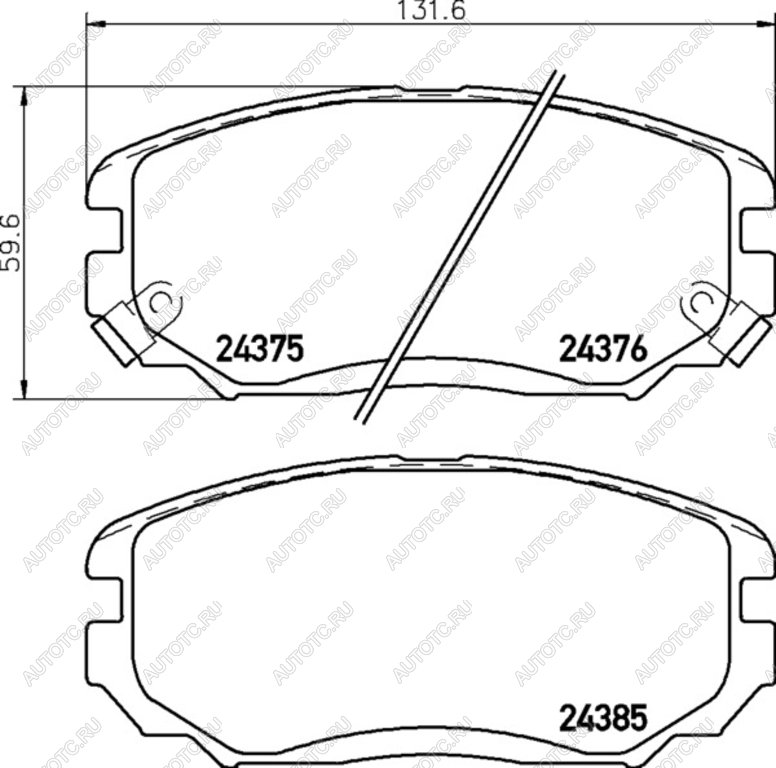 1 239 р. Колодки тормозные передние (4шт.) MINTEX Hyundai Sonata NF дорестайлинг (2004-2008)  с доставкой в г. Керчь
