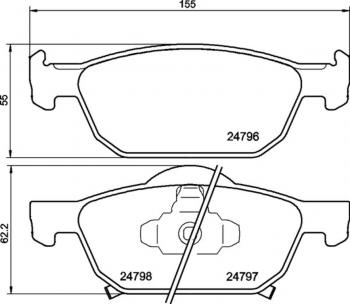 1 559 р. Колодки тормозные HONDA Accord (08-) передние (4шт.) MINTEX MINTEX mdb2955  с доставкой в г. Керчь. Увеличить фотографию 1