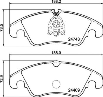 2 369 р. Колодки тормозные AUDI A4,A5 (08-) передние (4шт.) MINTEX MINTEX mdb3041 MINTEX mdb3041  с доставкой в г. Керчь. Увеличить фотографию 1