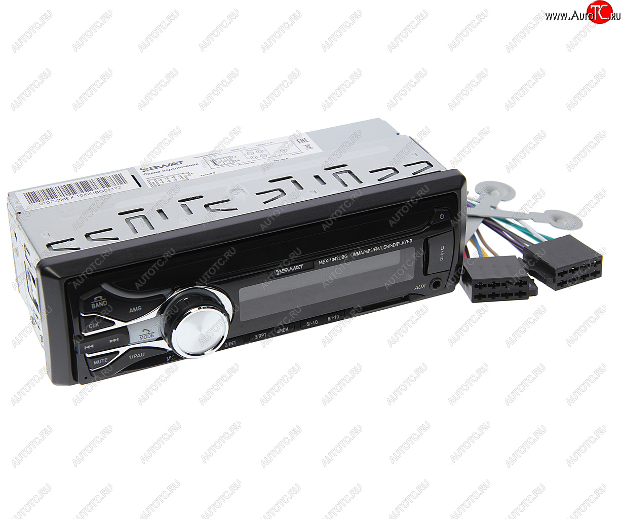 2 189 р. Магнитола автомобильная 1DIN SWAT SWAT mex-1042ubg  с доставкой в г. Керчь