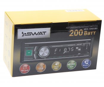 2 369 р. Магнитола автомобильная 1DIN SWAT SWAT mex-1046ubg  с доставкой в г. Керчь. Увеличить фотографию 4
