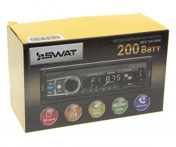 1 779 р. Магнитола автомобильная 1DIN SWAT SWAT mex-1047ubw  с доставкой в г. Керчь. Увеличить фотографию 4