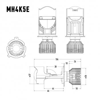 6 999 р. Лампа светодиодная 12V24V H4 P43t линза бокс (2шт.) MTF MTF mh4k5e  с доставкой в г. Керчь. Увеличить фотографию 6