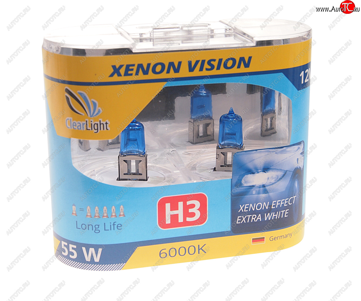 499 р. Лампа 12V H3 55W PK22s бокс (2шт.) Xenon Vision CLEARLIGHT CLEARLIGHT mhl3xv  с доставкой в г. Керчь