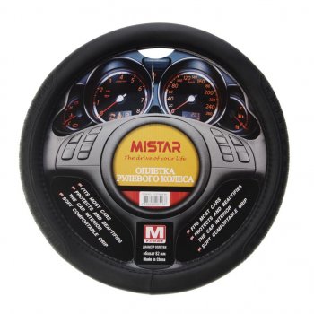 559 р. Оплетка руля (M) 37-39см черная MISTAR MISTAR mis-17stw38 bk (m)  с доставкой в г. Керчь. Увеличить фотографию 1