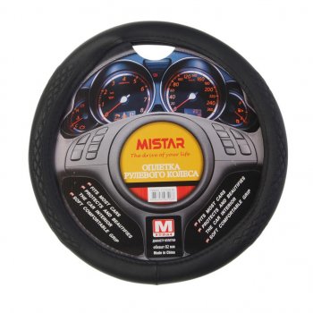 559 р. Оплетка руля (M) 37-39см черная MISTAR MISTAR mis-17stw40 bk (m)  с доставкой в г. Керчь. Увеличить фотографию 1