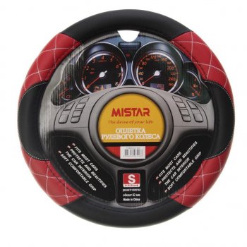 559 р. Оплетка руля (S) 35-37см черно-красная кожа MISTAR MISTAR mis-lt35a bkrd (s)  с доставкой в г. Керчь. Увеличить фотографию 1