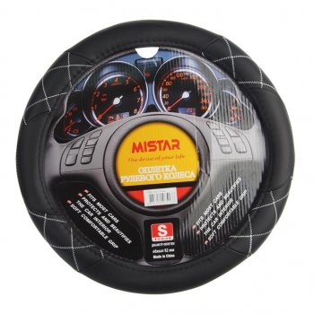 559 р. Оплетка руля (S) 35-37см черная кожа MISTAR MISTAR mis-lt35a bk (s)  с доставкой в г. Керчь. Увеличить фотографию 1