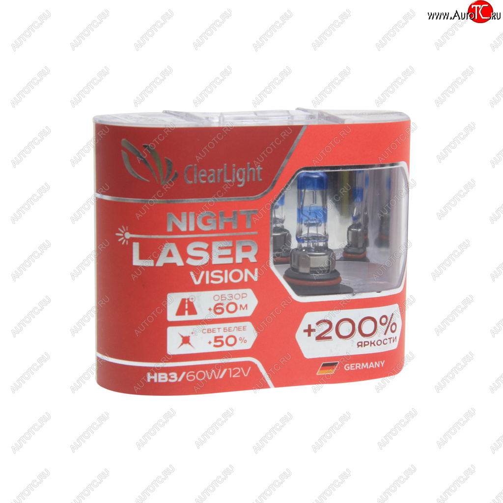 1 089 р. Лампа 12V HB3 65W +200% бокс (2шт.) Night Laser Vision CLEARLIGHT CLEARLIGHT ml9005nlv200  с доставкой в г. Керчь