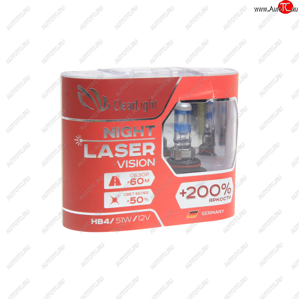 1 099 р. Лампа 12V HB4 55W +200% бокс (2шт.) Night Laser Vision CLEARLIGHT CLEARLIGHT ml9006nlv200  с доставкой в г. Керчь