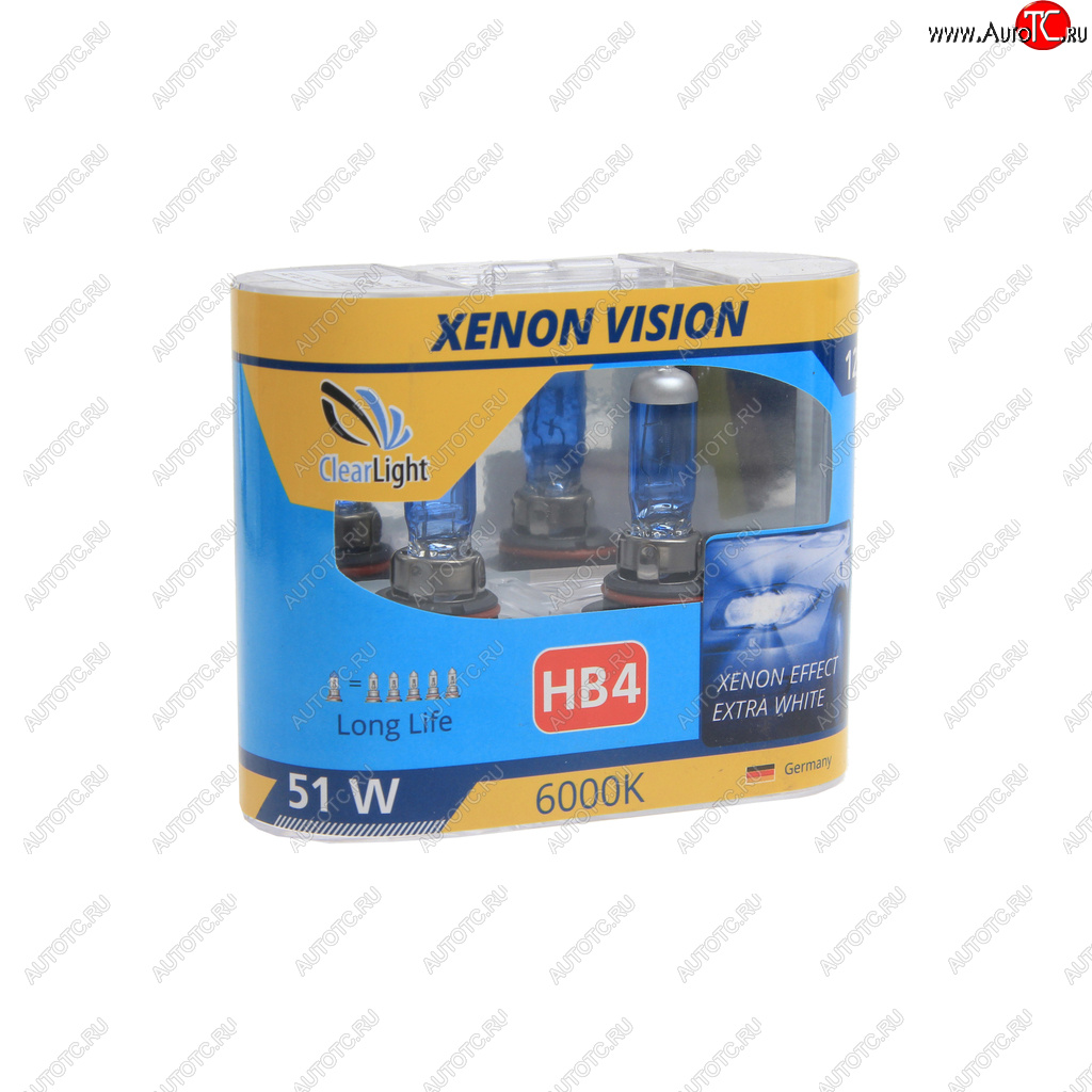 739 р. Лампа 12V HB4 55W P22d бокс (2шт.) Xenon Vision CLEARLIGHT CLEARLIGHT ml9006xv  с доставкой в г. Керчь