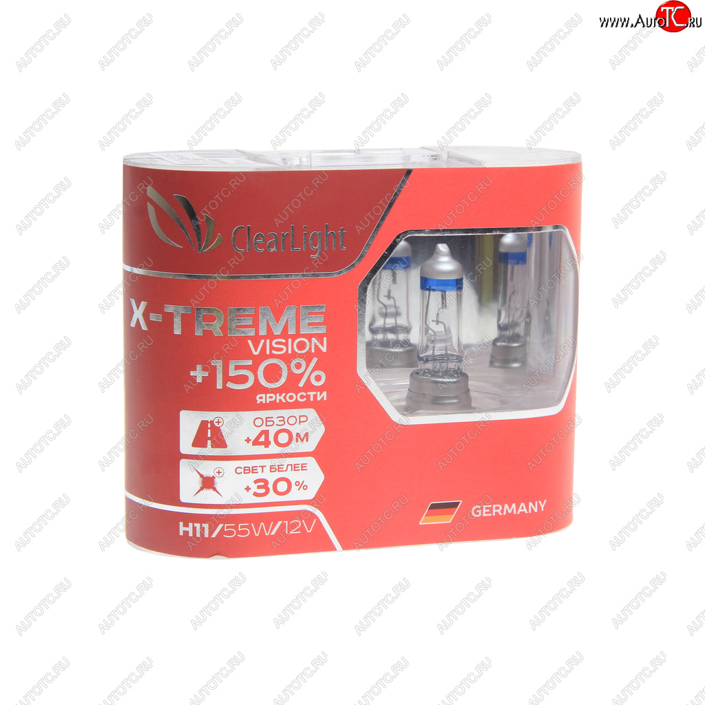 929 р. Лампа 12V H11 55W +150% бокс (2шт.) X-treme Vision CLEARLIGHT CLEARLIGHT mlh11xtv150  с доставкой в г. Керчь