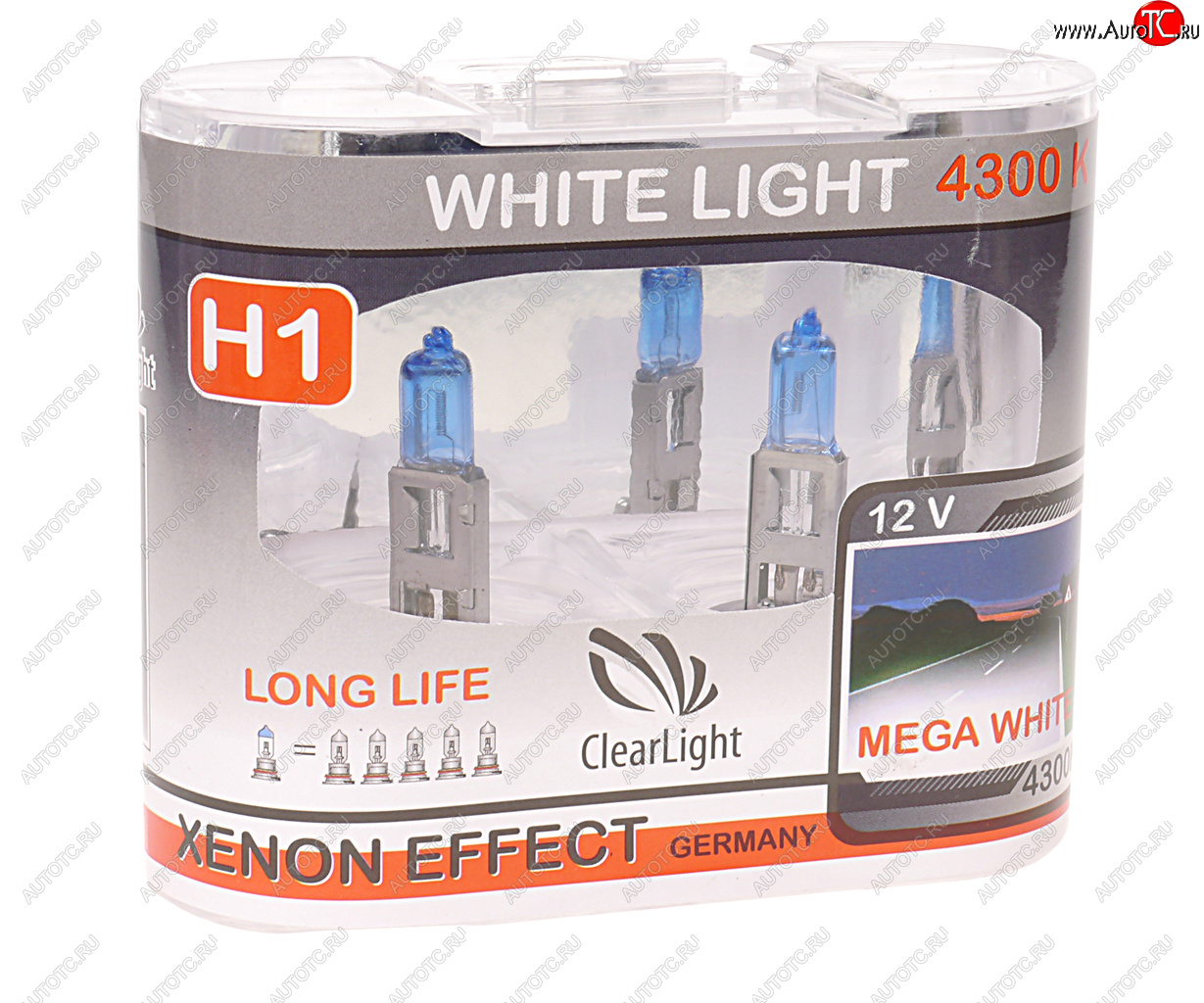 469 р. Лампа 12V H1 55W P14.5s бокс (2шт.) White Light CLEARLIGHT CLEARLIGHT mlh1wl  с доставкой в г. Керчь