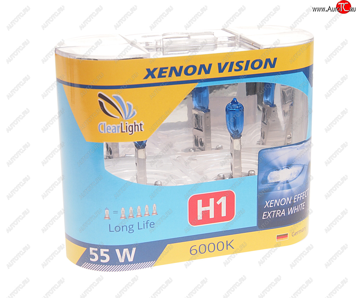 499 р. Лампа 12V H1 55W бокс (2шт.) Xenon Vision CLEARLIGHT CLEARLIGHT mlh1xv  с доставкой в г. Керчь