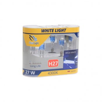 599 р. Лампа 12V H27 27W бокс (2шт.) White Light CLEARLIGHT CLEARLIGHT mlh27wl  с доставкой в г. Керчь. Увеличить фотографию 1
