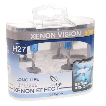 659 р. Лампа 12V H27 27W бокс (2шт.) Xenon Vision CLEARLIGHT CLEARLIGHT mlh27xv  с доставкой в г. Керчь. Увеличить фотографию 1