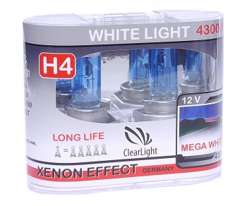 729 р. Лампа 12V H4 6055W P43t бокс (2шт.) White Light CLEARLIGHT CLEARLIGHT mlh4wl  с доставкой в г. Керчь. Увеличить фотографию 1