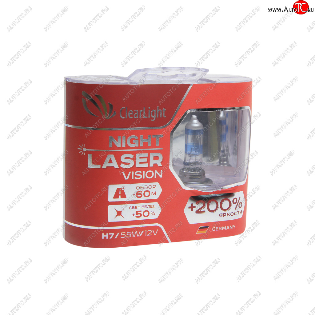 1 089 р. Лампа 12V H7 55W +200% (2шт.) Night Laser Vision CLEARLIGHT Jeep Compass MP дорестайлинг (2016-2022)  с доставкой в г. Керчь