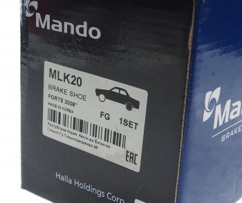 1 849 р. Колодки тормозные KIA Cerato (04-) задние барабанные (4шт.) MANDO MANDO mlk20  с доставкой в г. Керчь. Увеличить фотографию 3