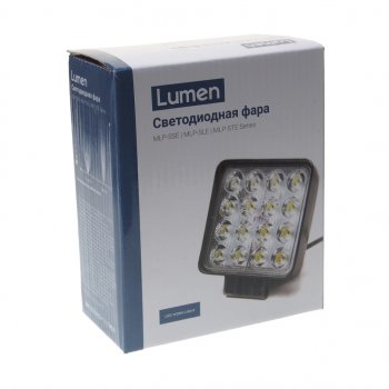 1 539 р. Фара рабочего света 106x106x40мм 48Вт (16 светодиодов) IP67 Super Slim Flood LUMEN LUMEN mlp-sse48ws-2418f  с доставкой в г. Керчь. Увеличить фотографию 4