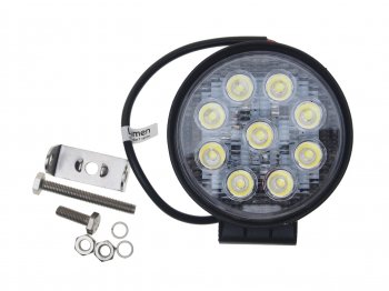 1 369 р. Фара рабочего света круглая 125x110x50мм 27Вт (9 светодиодов) IP68 Standart Flood LUMEN LUMEN mlp-ste27wr1261f  с доставкой в г. Керчь. Увеличить фотографию 2