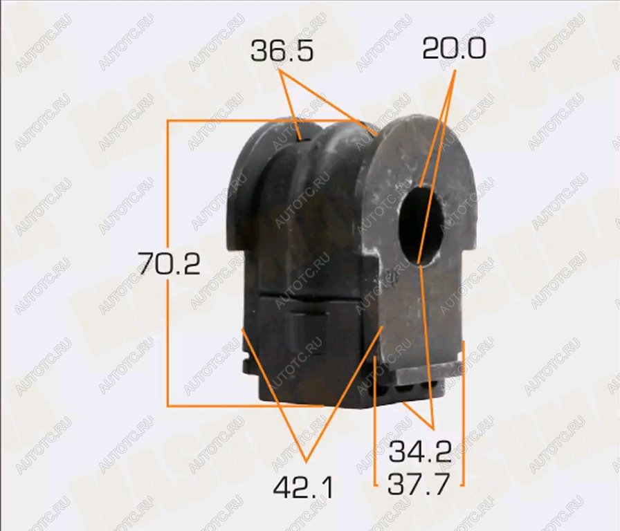 469 р. Втулка стабилизатора NISSAN Teana (L33R) (14-) (2.53.5) заднего MASUMA MASUMA mp-1251  с доставкой в г. Керчь