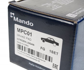 1 499 р. Колодки тормозные ЛАДА Largus RENAULT Logan,Clio PEUGEOT передние (4шт.) MANDO MANDO mpc01  с доставкой в г. Керчь. Увеличить фотографию 3