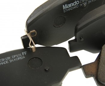 2 799 р. Колодки тормозные передние (4шт.) MANDO Hyundai Santa Fe SM (2000-2012)  с доставкой в г. Керчь. Увеличить фотографию 2