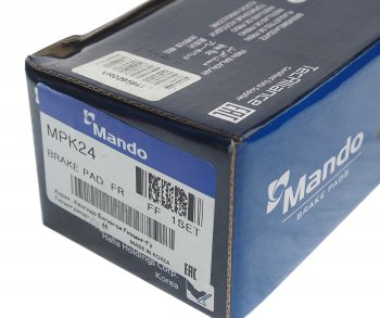 869 р. Колодки тормозные KIA Rio (02-),Spectra,Carens передние (4шт.) MANDO MANDO mpk24 MANDO mpk24  с доставкой в г. Керчь. Увеличить фотографию 3